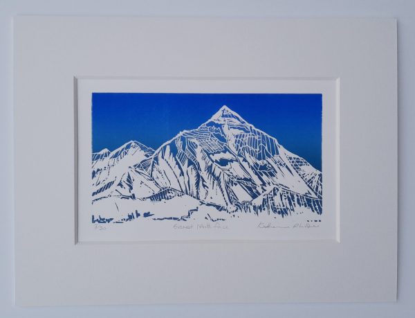 Everest North (original linocut print) - Image 3