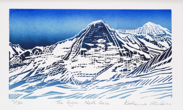 The Eiger - North face (original linocut print)